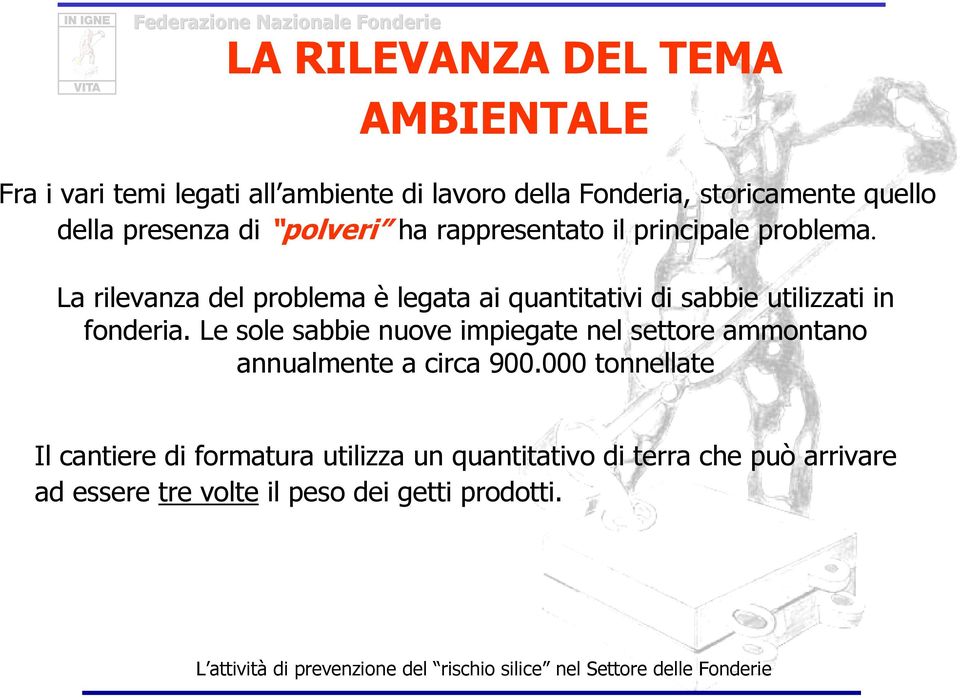 La rilevanza del problema è legata ai quantitativi di sabbie utilizzati in fonderia.