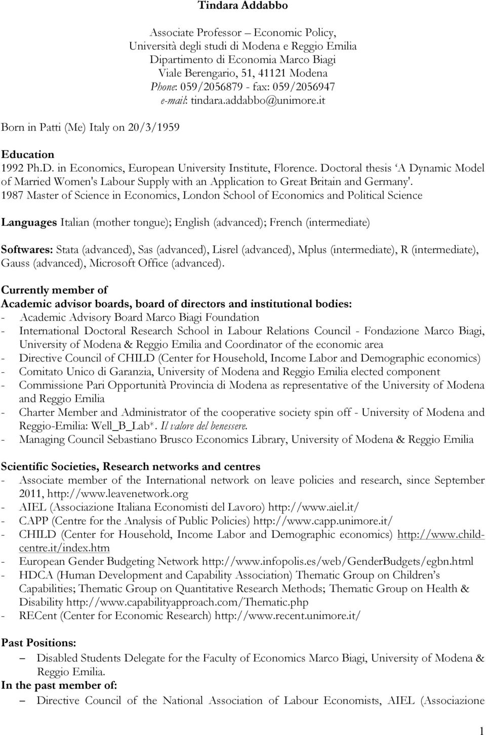 Doctoral thesis A Dynamic Model of Married Women's Labour Supply with an Application to Great Britain and Germany'.