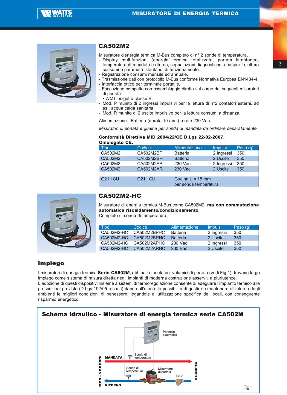 )per la lettura consumi e parametri istantanei di funzionamento. - Registrazione consumi mensile ed annuale. - Trasmissione dati con protocollo M-Bus conforme Normativa Europea EN1434-4.