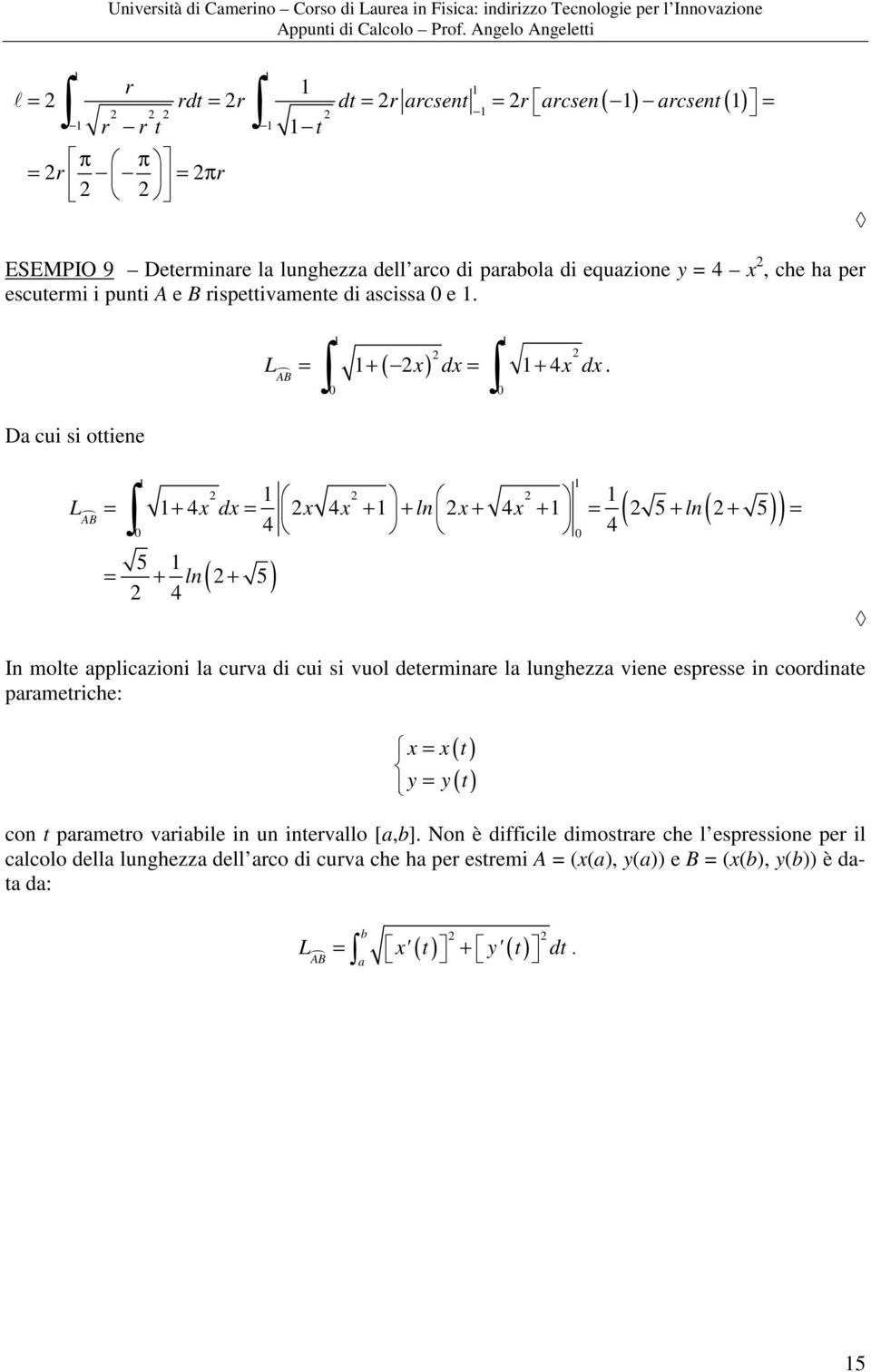 ispettivmete di sciss e. D cui si ottiee L = + d = + 4 d.