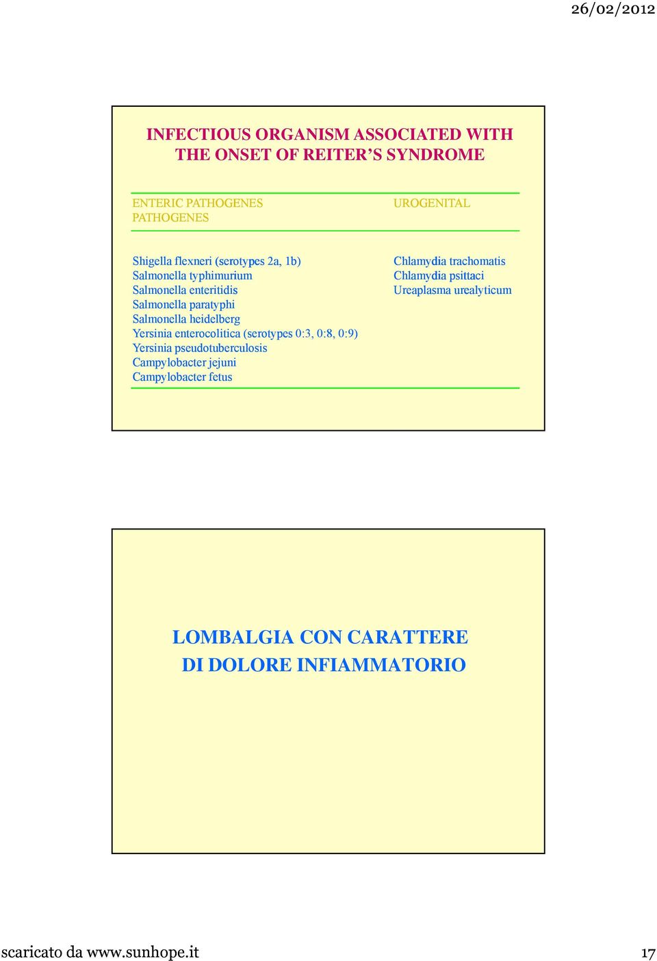 Yersinia enterocolitica (serotypes 0:3, 0:8, 0:9) Yersinia pseudotuberculosis Campylobacter jejuni Campylobacter fetus