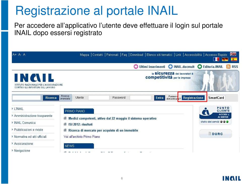 deve effettuare il login sul