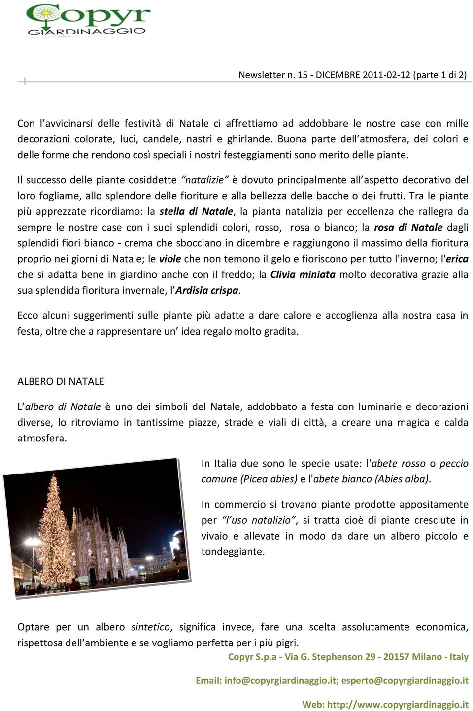 Il successo delle piante cosiddette natalizie è dovuto principalmente all aspetto decorativo del loro fogliame, allo splendore delle fioriture e alla bellezza delle bacche o dei frutti.