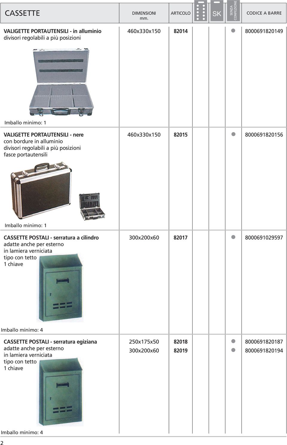 minimo: 1 CASSETTE POSTALI - serratura a cilindro adatte anche per esterno in lamiera verniciata tipo con tetto 1 chiave 300x200x60 82017 8000691029597