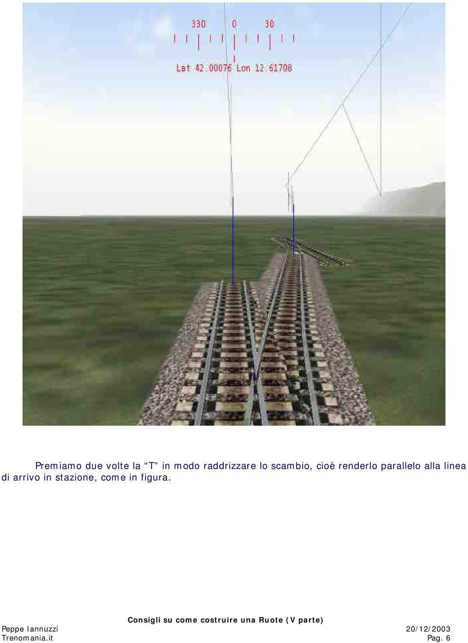 parallelo alla linea di arrivo in