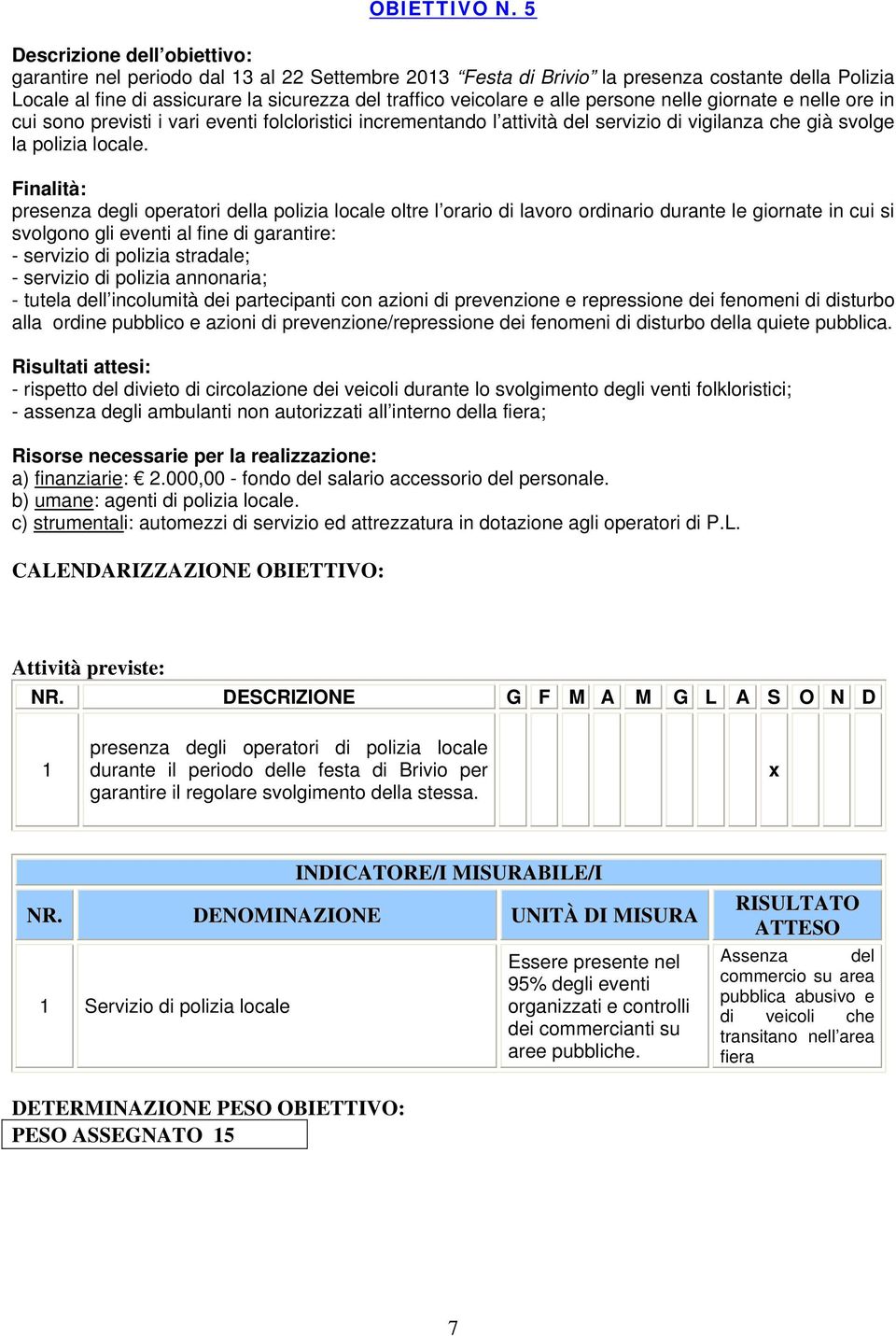 nelle ore in cui sono previsti i vari eventi folcloristici incrementando l attività del servizio di vigilanza che già svolge la polizia locale.