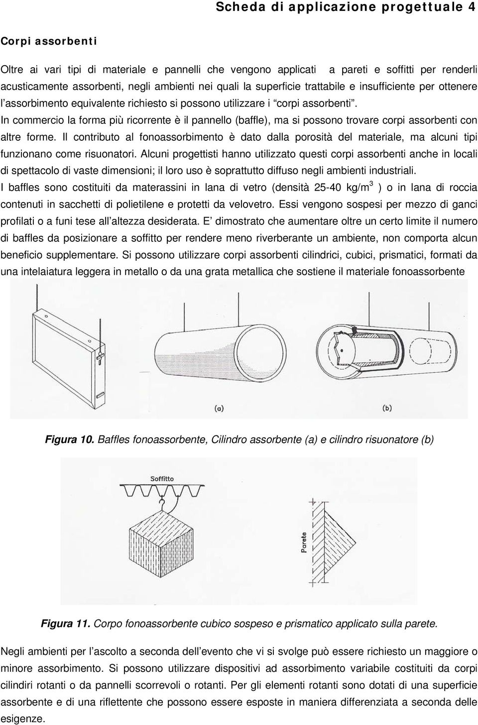 In commercio la forma più ricorrente è il pannello (baffle), ma si possono trovare corpi assorbenti con altre forme.