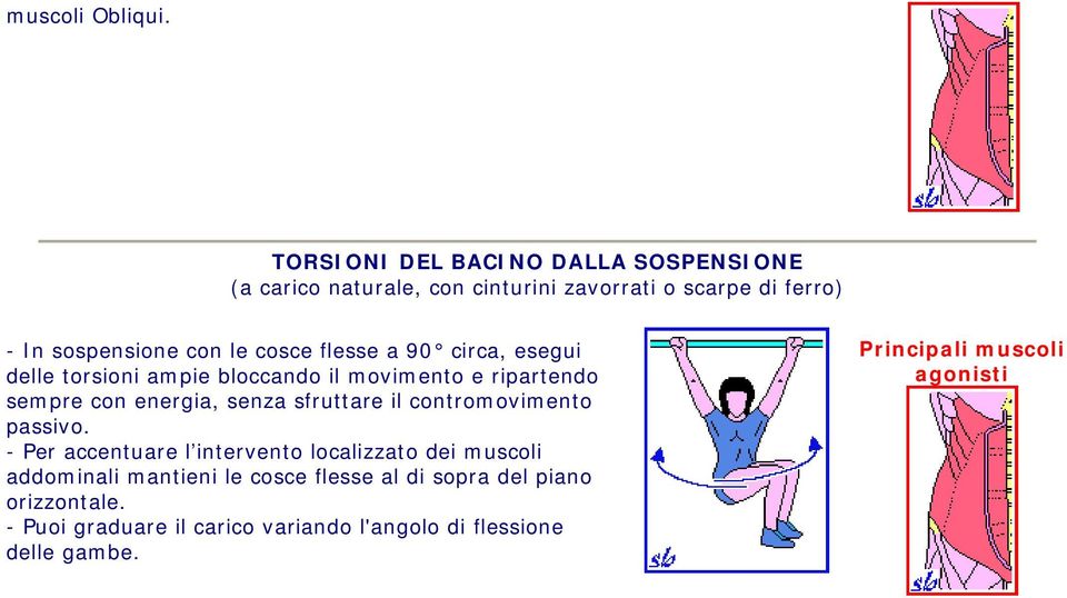 torsioni ampie bloccando il movimento e ripartendo sempre con energia, senza sfruttare il contromovimento