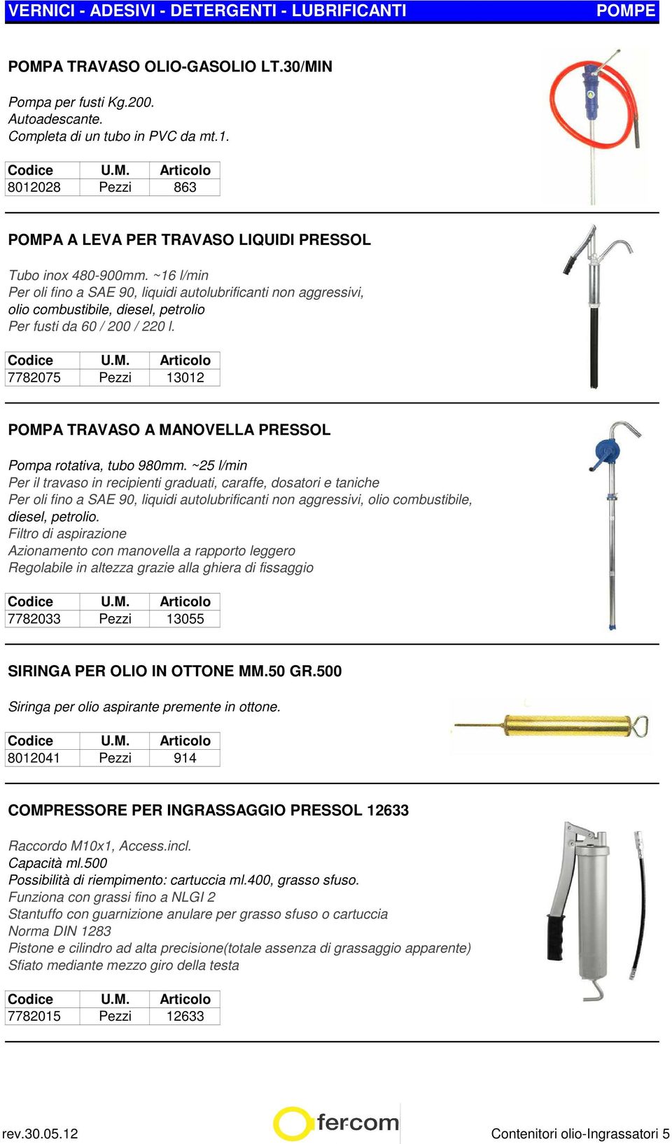 7782075 Pezzi 13012 POMPA TRAVASO A MANOVELLA PRESSOL Pompa rotativa, tubo 980mm.