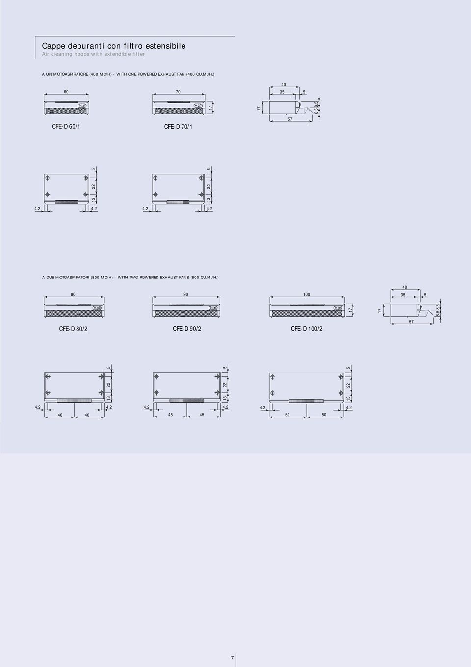 8. 8. 8. A DUE MOTOASPIRATORI (800 MC/H) - WITH TWO POWERED EXHAUST FANS (800 CU.