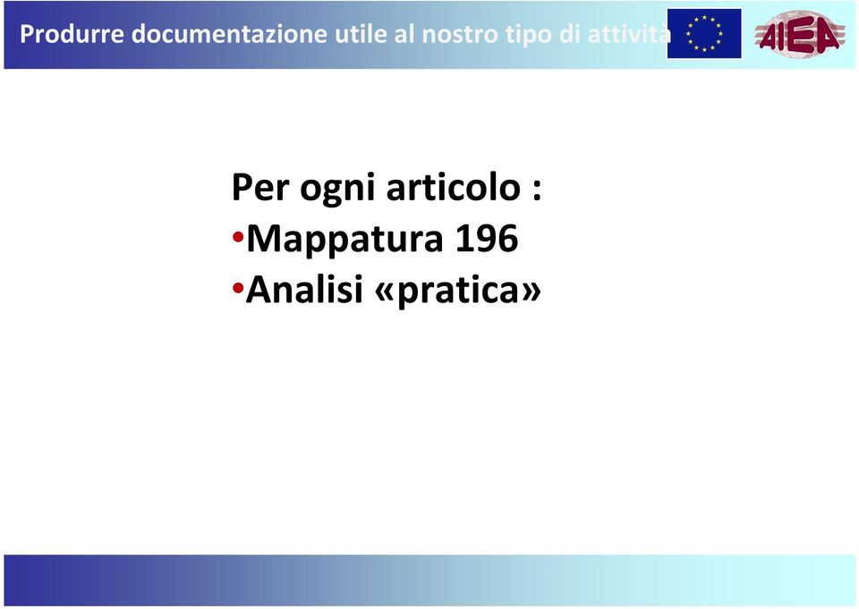 attività Per ogni articolo