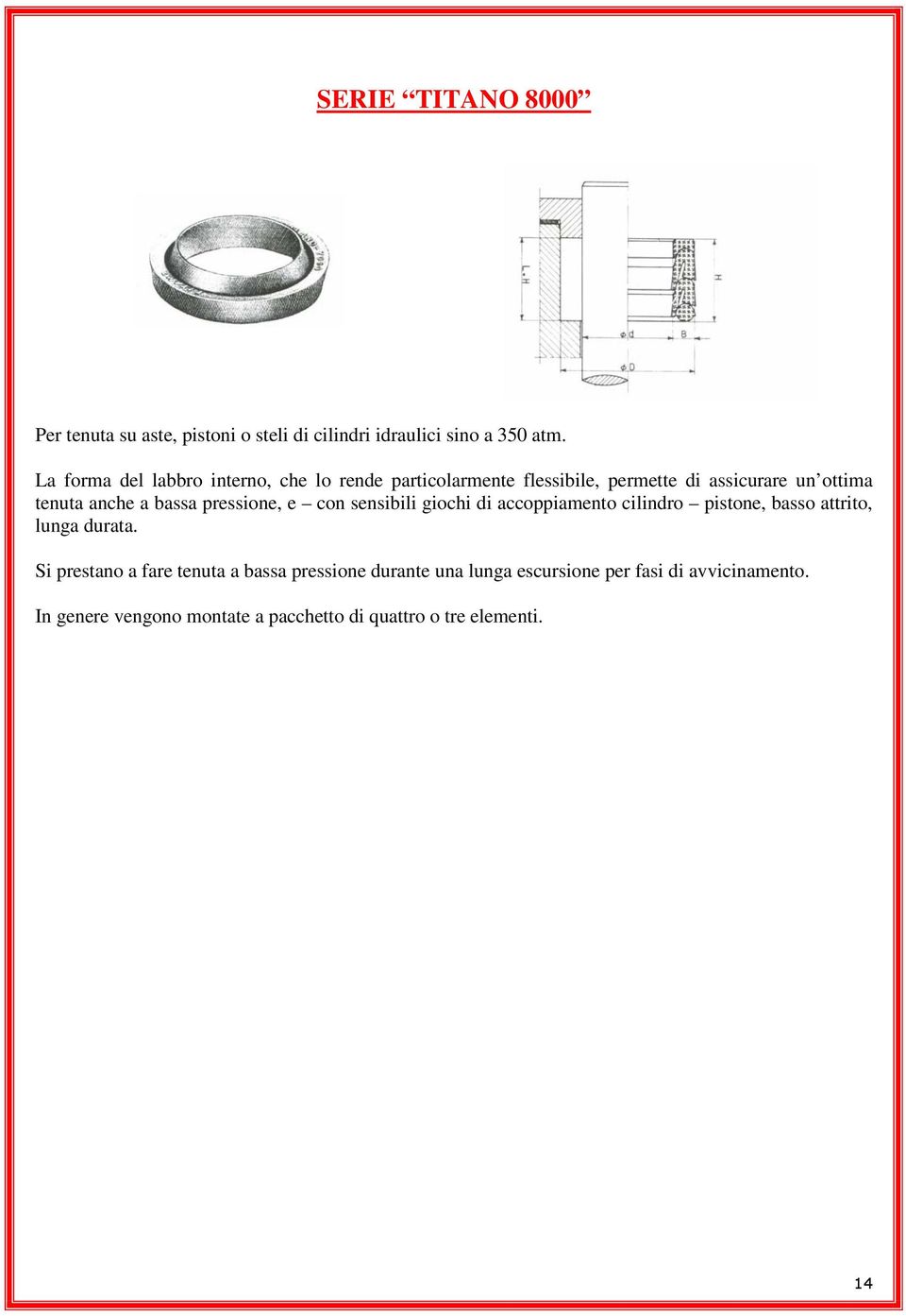 bassa pressione, e con sensibili giochi di accoppiamento cilindro pistone, basso attrito, lunga durata.