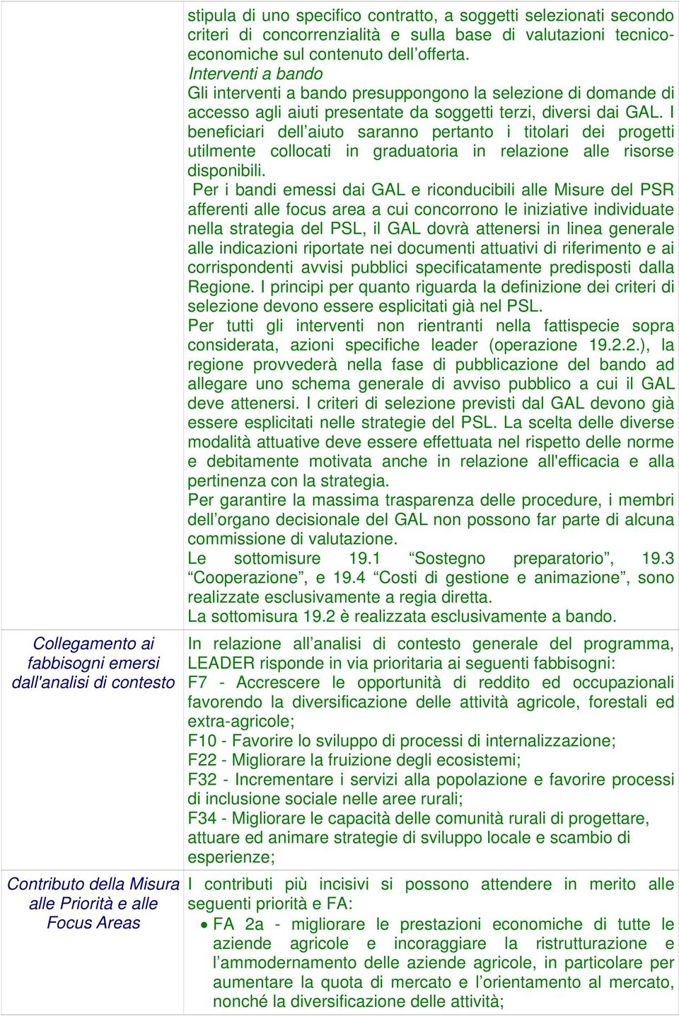 Interventi a bando Gli interventi a bando presuppongono la selezione di domande di accesso agli aiuti presentate da soggetti terzi, diversi dai GAL.