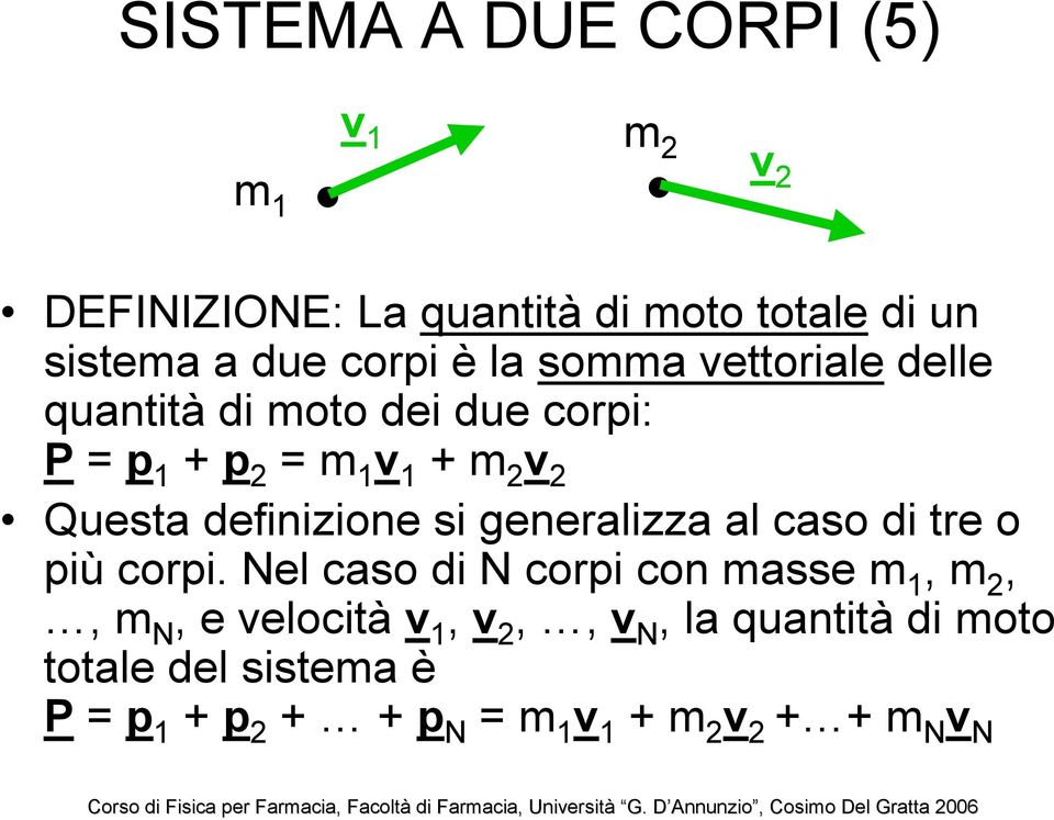 definizione si generalizza al caso di tre o più corpi.