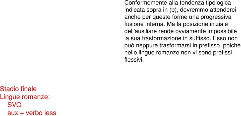 Ma la posizione iniziale dell'ausiliare rende ovviamente impossibile la sua trasformazione in