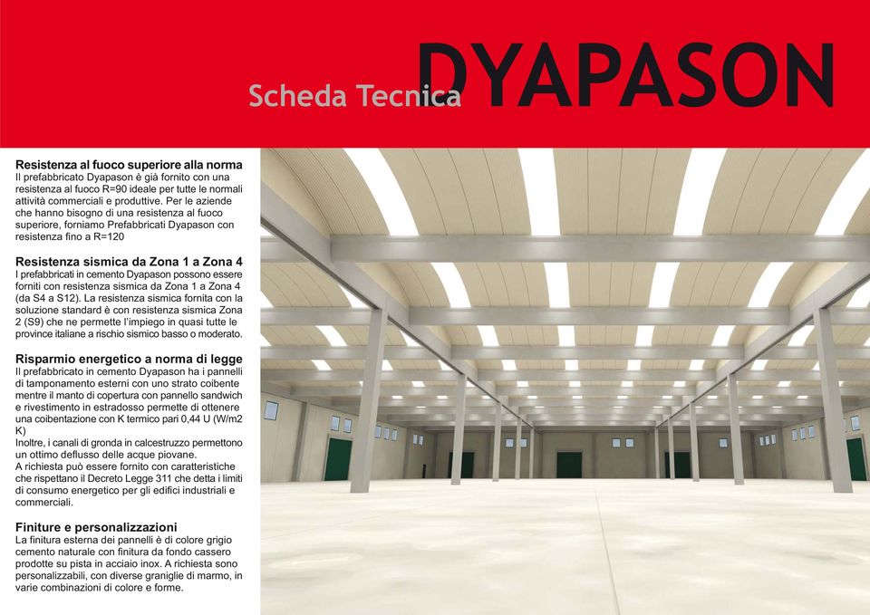 Dyapason possono essere forniti con resistenza sismica da Zona 1 a Zona 4 (da S4 a S12).