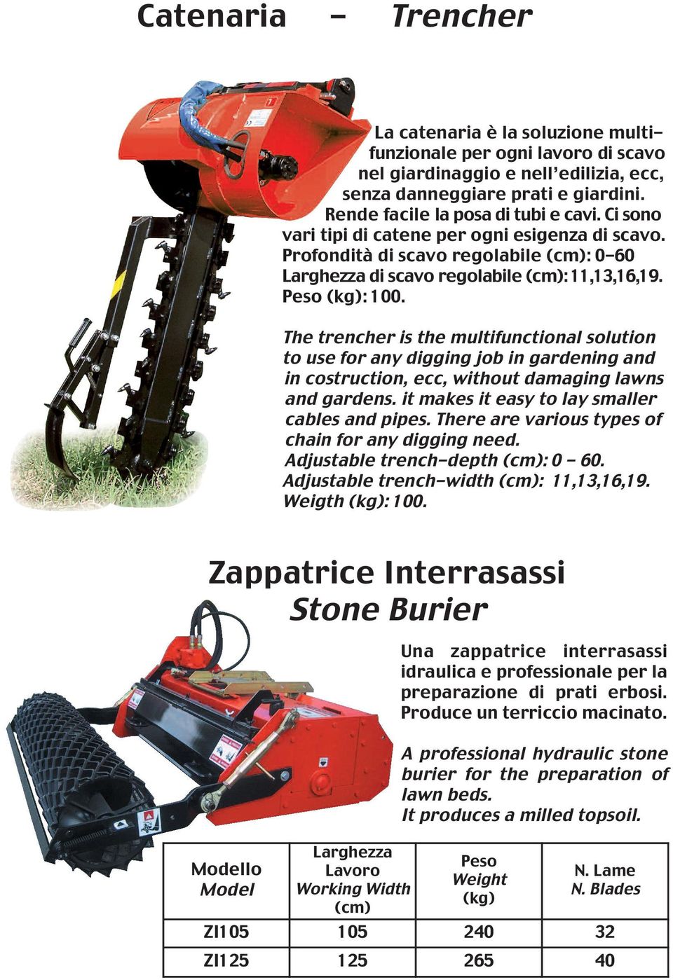 The trencher is the multifunctional solution to use for any digging job in gardening and in costruction, ecc, without damaging lawns and gardens. it makes it easy to lay smaller cables and pipes.