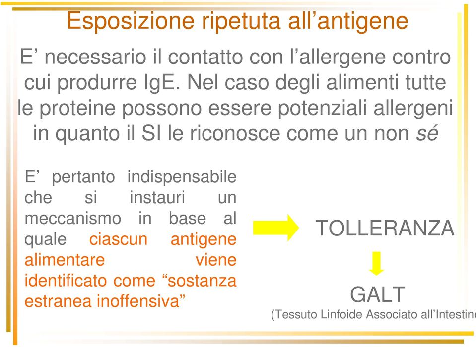 come un non sé E pertanto indispensabile che si instauri un meccanismo in base al quale ciascun antigene