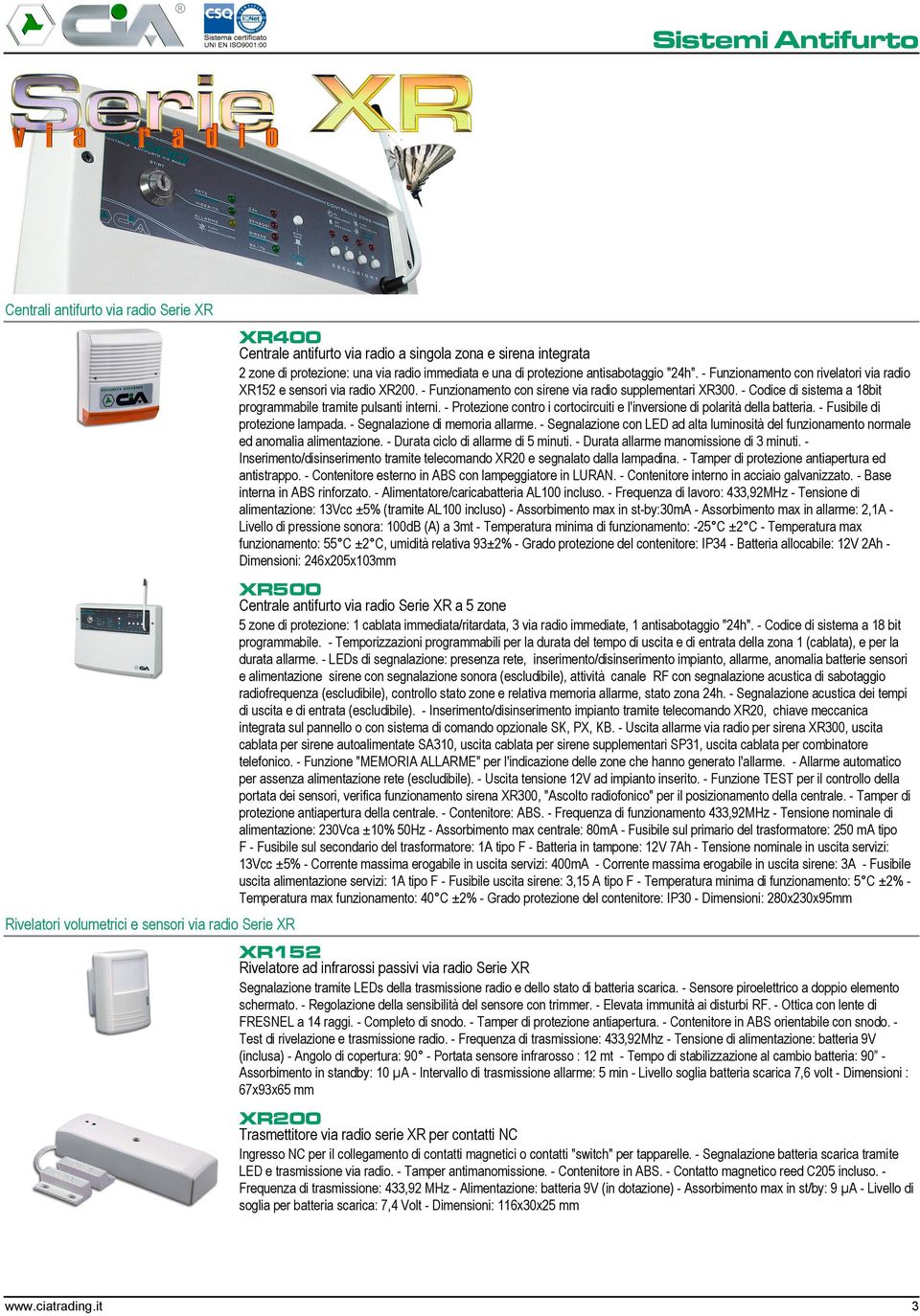 - Protezione contro i cortocircuiti e l'inversione di polarità della batteria. - Fusibile di protezione lampada. - Segnalazione di memoria allarme.