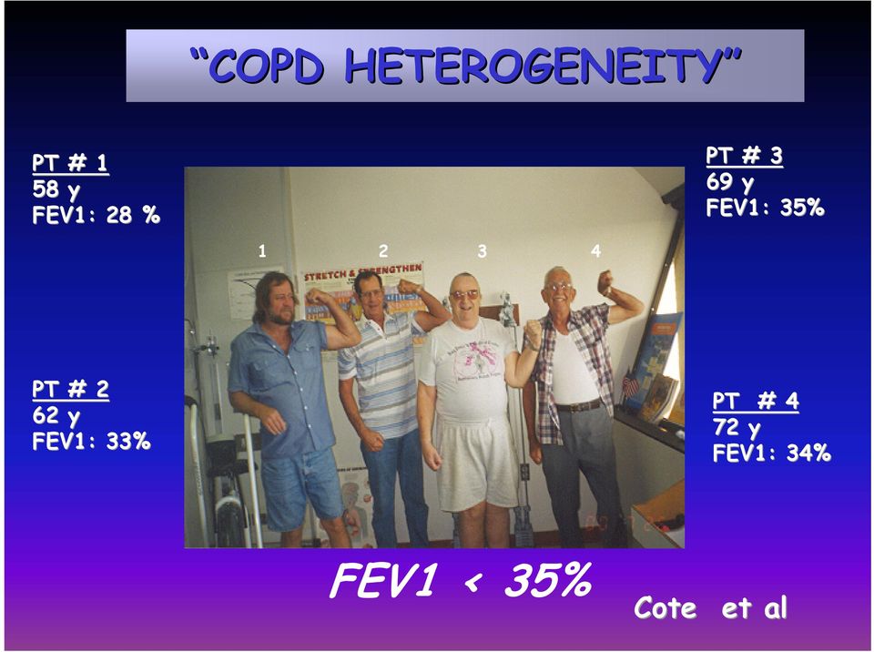 2 3 4 PT # 2 62 y FEV1: 33% PT # 4