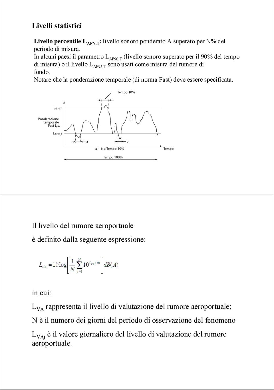 Notare che la ponderazione temporale (di norma Fast) deve essere specificata.