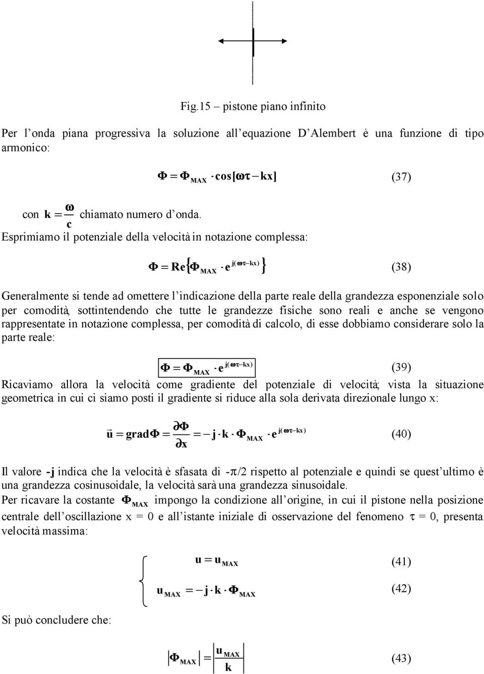 comodità, sottintendendo che tutte le gandezze fisiche sono eali e anche se vengono appesentate in notazione complessa, pe comodità di calcolo, di esse dobbiamo consideae solo la pate eale: e j( -kx)