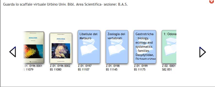 Guarda lo scaffale permette di visualizzare virtualmente lo scaffale sul quale è posizionato il documento, scorrendo fra i libri presenti come se ci si trovasse effettivamente in