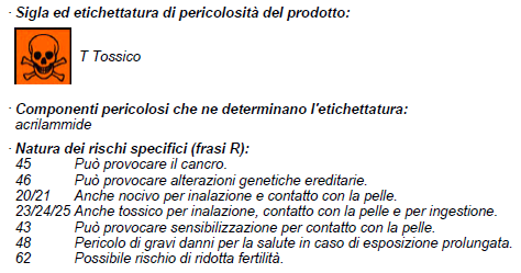 Proviamo Sostanze Classif. Cloroformio T I C --- Frasi R R22 R38 R40 R48 Conc. limite 25% 20% 1% --- Codici H H5 H4 H7 --- Conc.