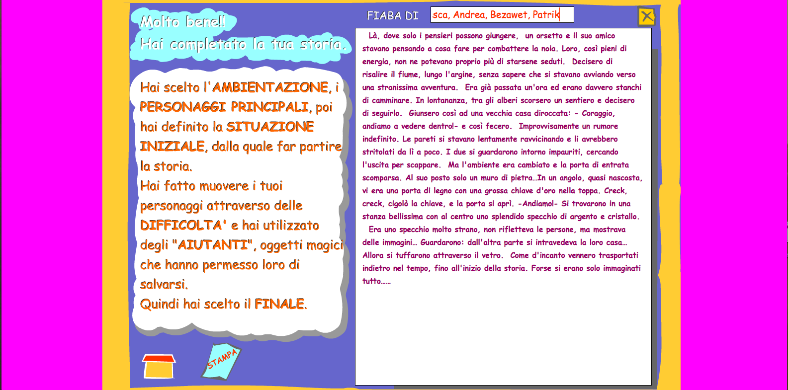 - Progetto Aree a rischio- La prima storia è stata