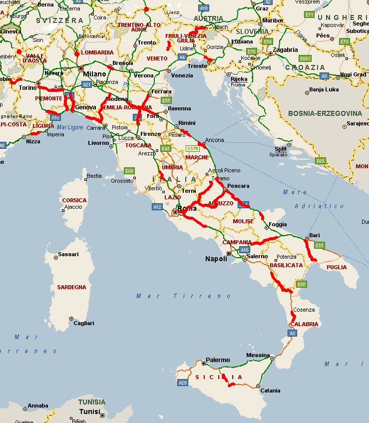 Mappatura delle aree/nodi