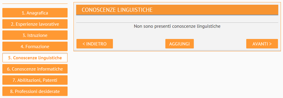 Il mio CV Ogni corso di formazione salvato può essere modificato per mezzo dell icona o eliminato utilizzando il pulsante. 6.1.