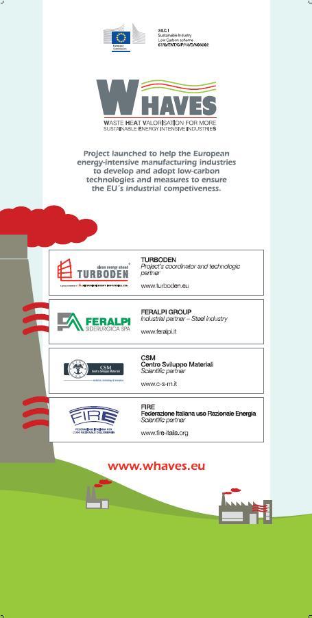 Il progetto WHAVES (2013 2015) Waste Heat Valorisation for more Sustainable Energy Intensive IndustrieS «successore» dei progetti H-REII (2010-2012) H-REII DEMO (2012-2014) Obiettivi standardizzare i