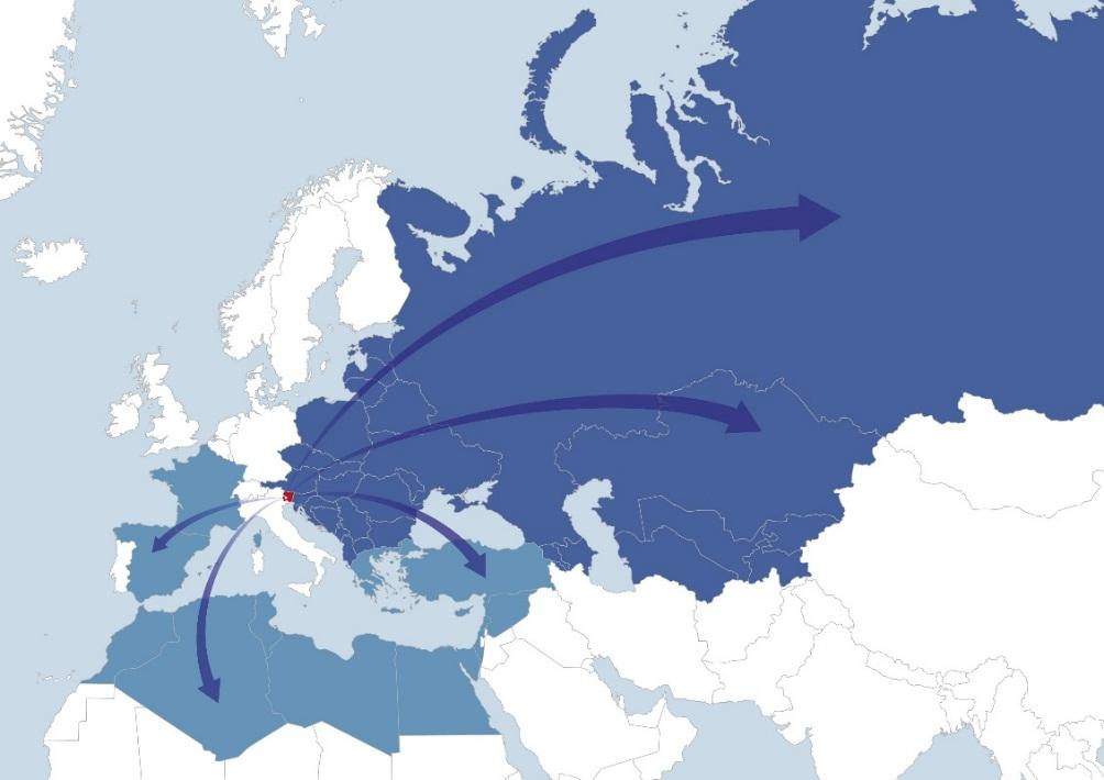 Un equity partner e al contempo un socio finanziatore al fianco delle imprese di Veneto, Friuli Venezia Giulia e Trentino Alto Adige 30 Paesi nell Est Europa: Albania, Armenia, Austria, Azerbaijan,