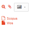 Associazione dei codici Scopus e WoS Quando nella colonna Operazioni compare la catena, significa che è possibile associare al prodotto il/i relativo/i codice/i Scopus e WoS.