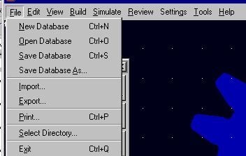 0HQDWHQGLQD)LOH File ½ Creare un nuovo GDWDEDVH; ½ Aprire un GDWDEDVH precedentemente salvato (ILOHQDPH.bin); ½ Salvare un GDWDEDVH (ILOHQDPH.