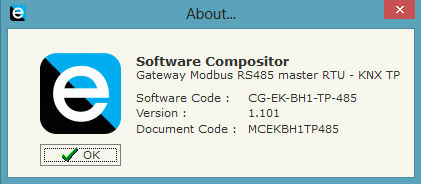 5 Utilizzo del software di configurazione Il software di configurazione ekinex CG-EK-BH1-TP-485 consente di effettuare le seguenti operazioni: scelta parametri fisici della comunicazione seriale