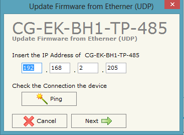 5.7 Update della configurazione La configurazione realizzata ed eventualmente il firmware aggiornato del dispositivo possono essere scaricati premendo il pulsante Update Device nel form principale