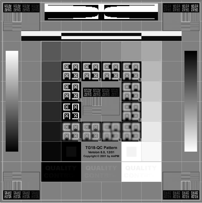 Risoluzione Spaziale Capacità di rappresentare i dettagli spaziali di un Immagine è legata a al N di pixel alla reale estensione spaziale di ciascun pixel Con TG18-QC o TG18-CX si valutano il grado