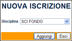 Clicca sul pulsante per selezionare la Disciplina: Seleziona la Disciplina, poi