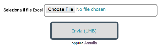 - Una volta inviato il file, il servizio effettua una verifica sulla corretta compilazione confrontando il numero di righe presenti con quelle richieste.