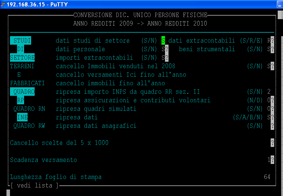 FASI DA ESEGUIRE DOPO L'AGGIORNAMENTO A) PREPARAZIONE DI UNICO PERSONE FISICHE In REDDITI 1. Modello Unico Persone Fisiche P. Preparazione archivi nuovo anno 1.