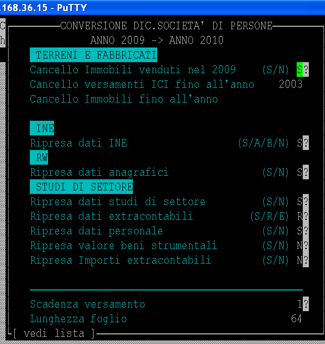 DALLO STESSO MENU' E' DISPONIBILE UNA STAMPA DEI DATI ELABORATI IN FASE DI PREPARAZIONE.