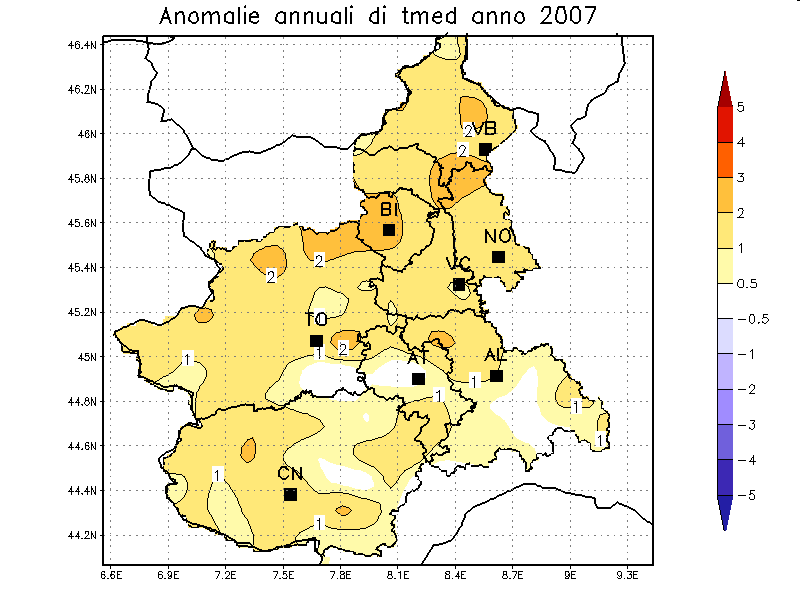 Temperature MEDIE annue (dicembre-novembre)