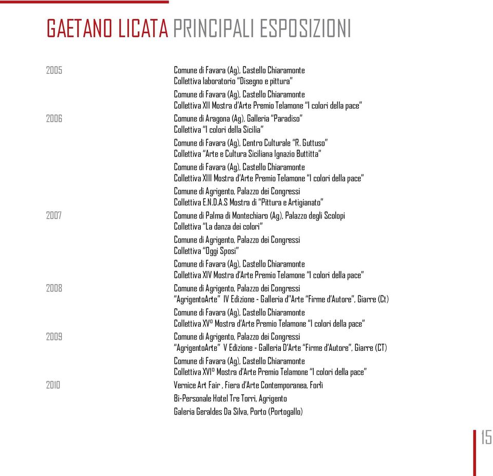 Guttuso Collettiva Arte e Cultura Siciliana Ignazio Buttitta Comune di Favara (Ag), Castello Chiaramonte Collettiva XIII Mostra d Arte Premio Telamone I colori della pace Comune di Agrigento, Palazzo