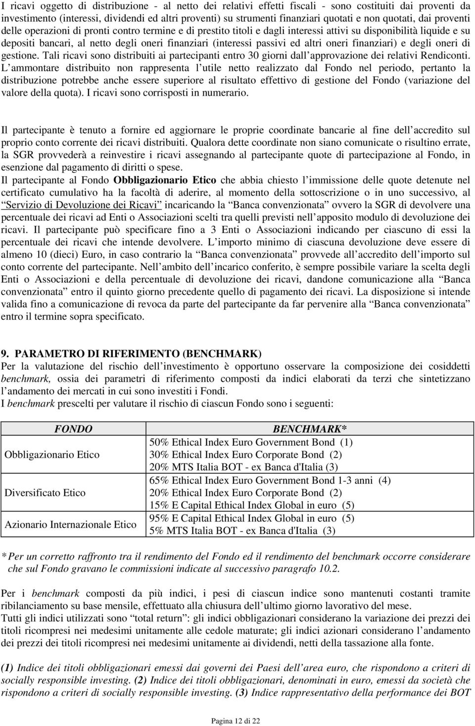 (interessi passivi ed altri oneri finanziari) e degli oneri di gestione. Tali ricavi sono distribuiti ai partecipanti entro 30 giorni dall approvazione dei relativi Rendiconti.