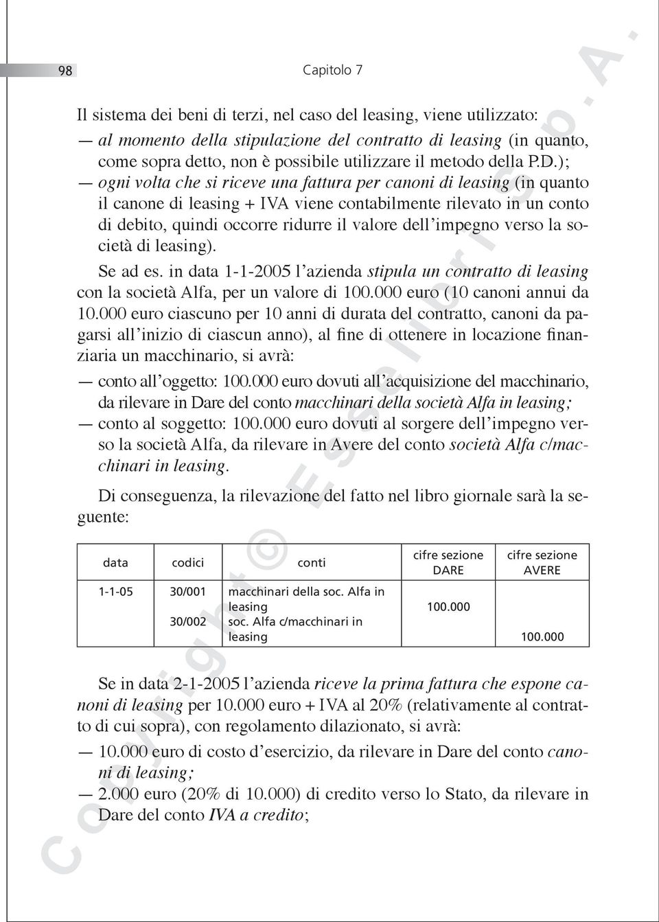 ); ogni volta che si riceve una fattura per canoni di leasing (in quanto il canone di leasing + IVA viene contabilmente rilevato in un conto di debito, quindi occorre ridurre il valore dell impegno