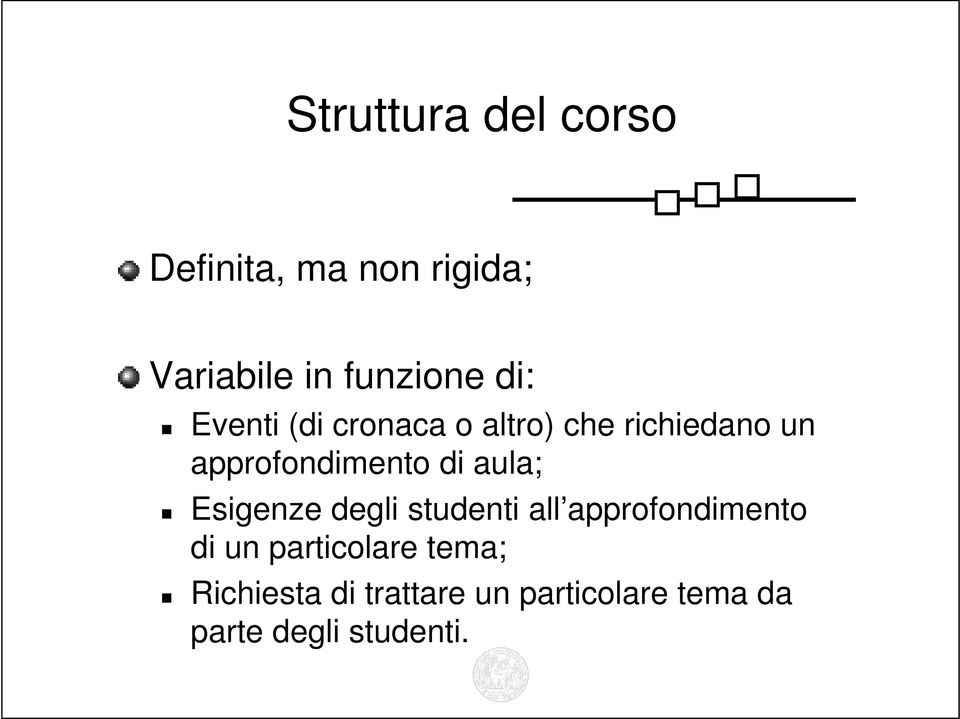 aula; Esigenze degli studenti all approfondimento di un particolare