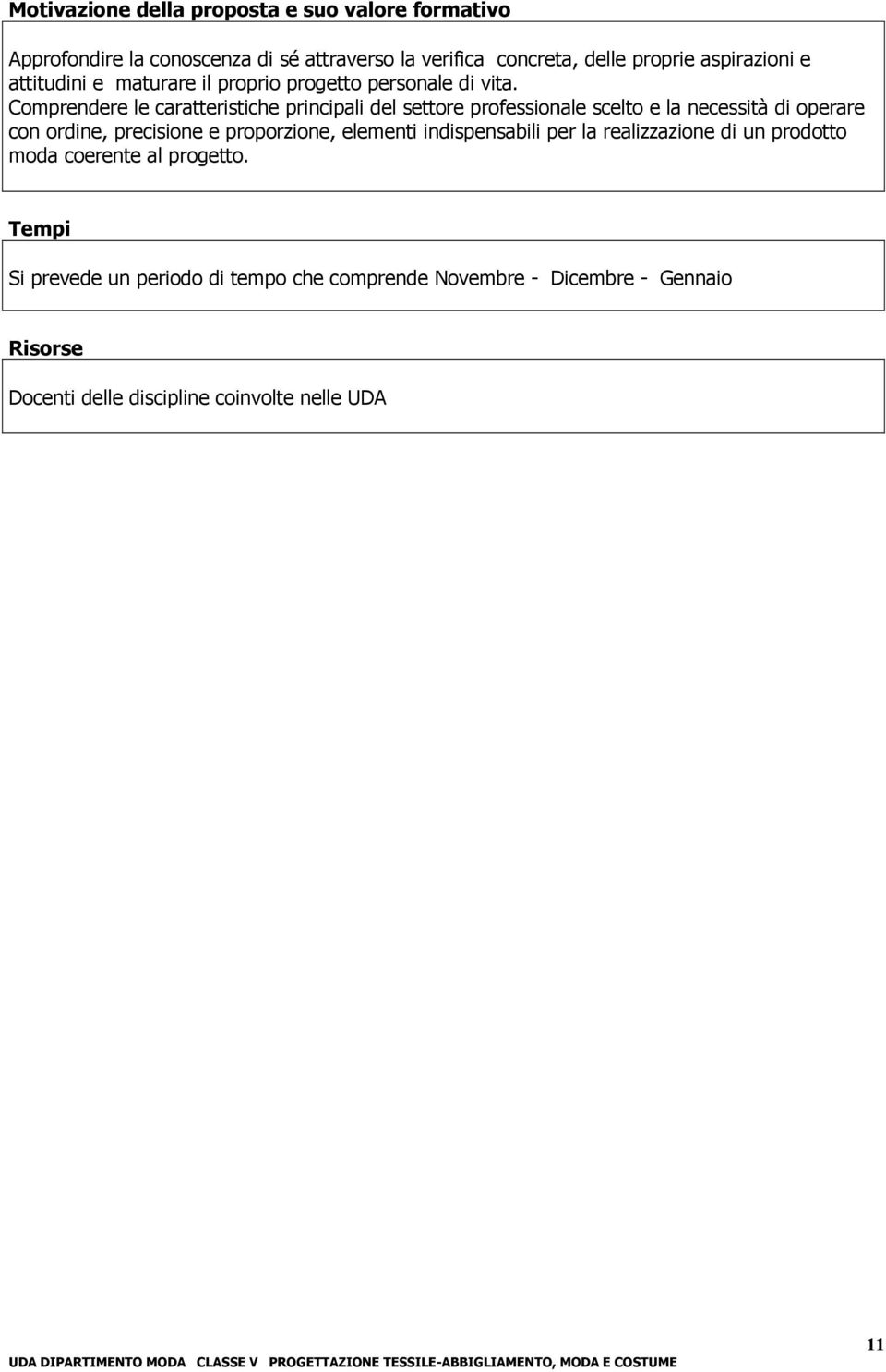 Comprendere le caratteristiche principali del settore professionale scelto e la necessità di operare con ordine, precisione e proporzione,