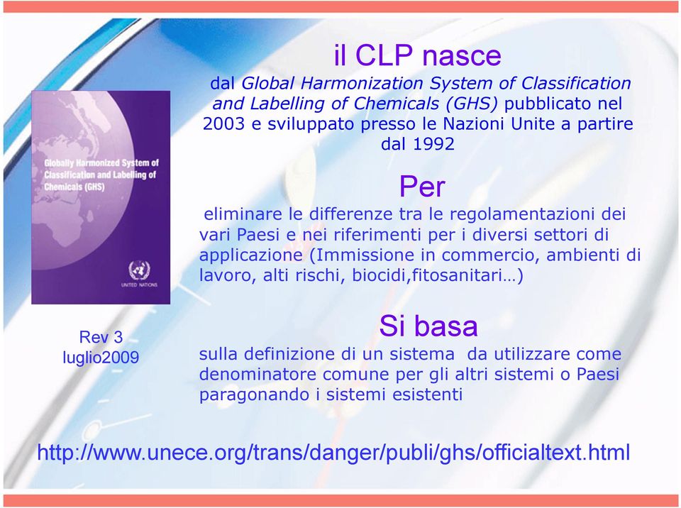 (Immissione in commercio, ambienti di lavoro, alti rischi, biocidi,fitosanitari ) Rev 3 luglio2009 Si basa sulla definizione di un sistema da