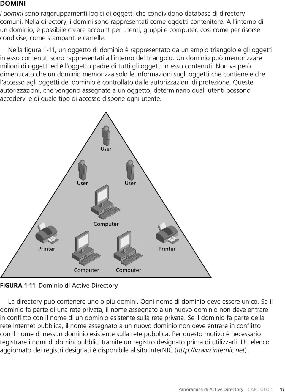 Nella figura 1-11, un oggetto di dominio è rappresentato da un ampio triangolo e gli oggetti in esso contenuti sono rappresentati all interno del triangolo.